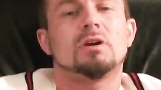 Hairy mature stud strokes til explosive orgasm