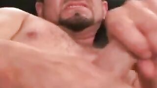 Hairy mature stud strokes til explosive orgasm