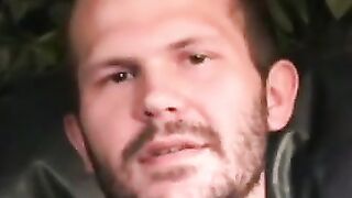 Stud tugs huge dick passionately after interview