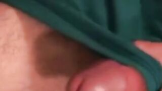Stud tugs huge dick passionately after interview