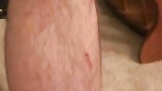 Stud tugs huge dick passionately after interview