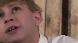 BoyDungeon.com - Blond twink in school uniform gets a kinky ass spanking session