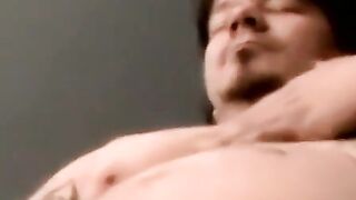 JoeSchmoeXXX.com - Inked amateur with chubby body jerks himself off and cums with sat