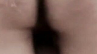 Black amateur takes white cock anal creampie