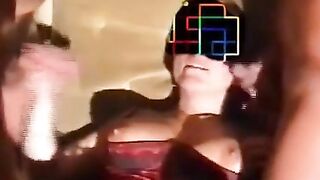 Gangbang in Adult Cinema: Big Tits Amateur Creampied by Many