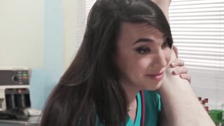Lucky patient got his dick sucked by hot TS nurse