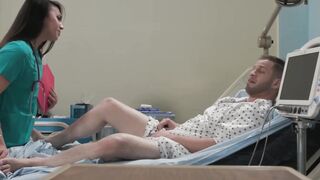 Lucky patient got his dick sucked by hot TS nurse