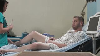 Lucky patient got his dick sucked by hot TS nurse