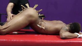 DaddyBondageBoy.com - Master Kaden puts clothespins on captive butt
