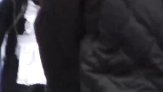 Fair temptresses urge peeper to stroke after secret filming