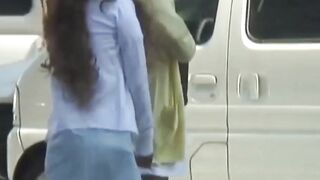 Fair temptresses urge peeper to stroke after secret filming
