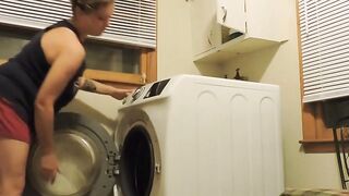 He bought me new washer/dryer set, so I gave him a spin with my big tits