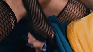 Caught my TS stepsis licking our MILF stepmoms pussy