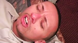 Kinky men play with each other's hard cocks outdoors