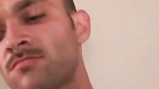 Amateur jerks off ater interview and cums hard