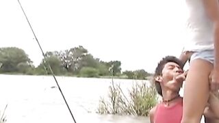 Young Latino twinks suck and bareback outdoors