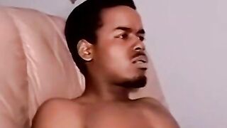 Young black amateur fists thick cock till creamy eruption