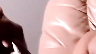 Young black amateur fists thick cock till creamy eruption