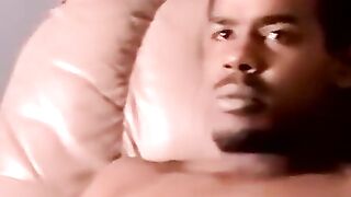 Young black amateur fists thick cock till creamy eruption