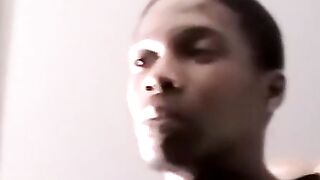 Mature black homo swallows youngsters warm load