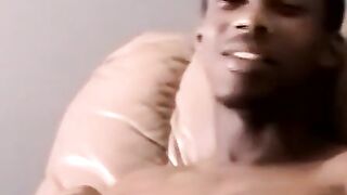 Mature black homo swallows youngsters warm load