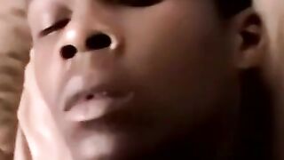 Mature black homo swallows youngsters warm load