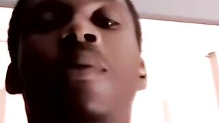 Mature black homo swallows youngsters warm load