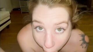 Ginger Teen Deepthroats Big Cock for a Sloppy POV Blowjob