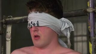 Blindfolded twink deepthroated by Sebastian Kane's mouth