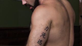 Alpha male wrecks skinny gay's tight hole without mercy