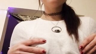 Hard Nipple Clamps on Perky Tits