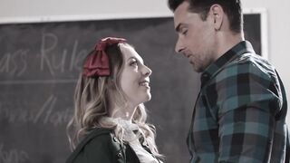 Lily Larimar swallows teachers cock and cum