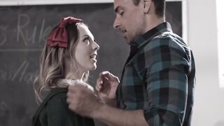 Lily Larimar swallows teachers cock and cum