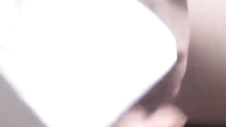 Busty Asian explosion caught solo toying her slit at home