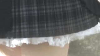 Watcher thrilled filming Japanese vixens in bold mini skirts
