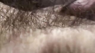 Rave Hardick milks his bushy cock till sticky seed pours out