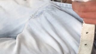 Twink Adrian strokes cock while grabbing his balls