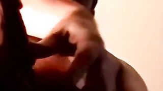 Bearded amateur strokes hairy cock to dripping climax