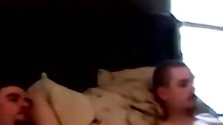 Bearded amateur strokes hairy cock to dripping climax
