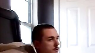 Bearded amateur strokes hairy cock to dripping climax