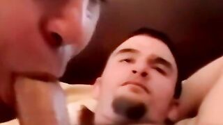 Bearded amateur strokes hairy cock to dripping climax