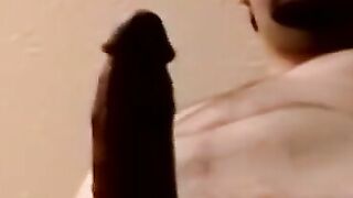 Interracial blowjob with black jocks throat expertise