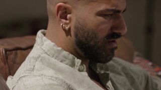 Liam Skye kneels and sucks stepdad Adam Ramzis powerful dick