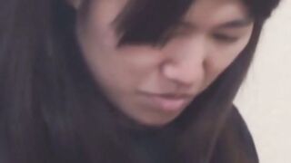 Peepers lens films cute Japanese girl trimming her bush