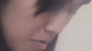 Peepers lens films cute Japanese girl trimming her bush