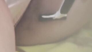 Peepers lens films cute Japanese girl trimming her bush