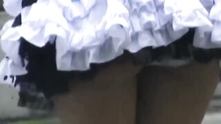 Mini skirt dark haired babe shines on Japanese covert cam
