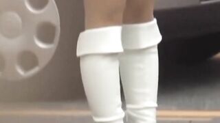 Mini skirt dark haired babe shines on Japanese covert cam