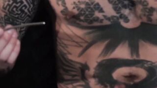Japanese jock Yoshi Kawasaki sounds cock with steel rod