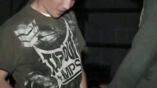 Jock in snapback deepthroats veiny shaft till he cums